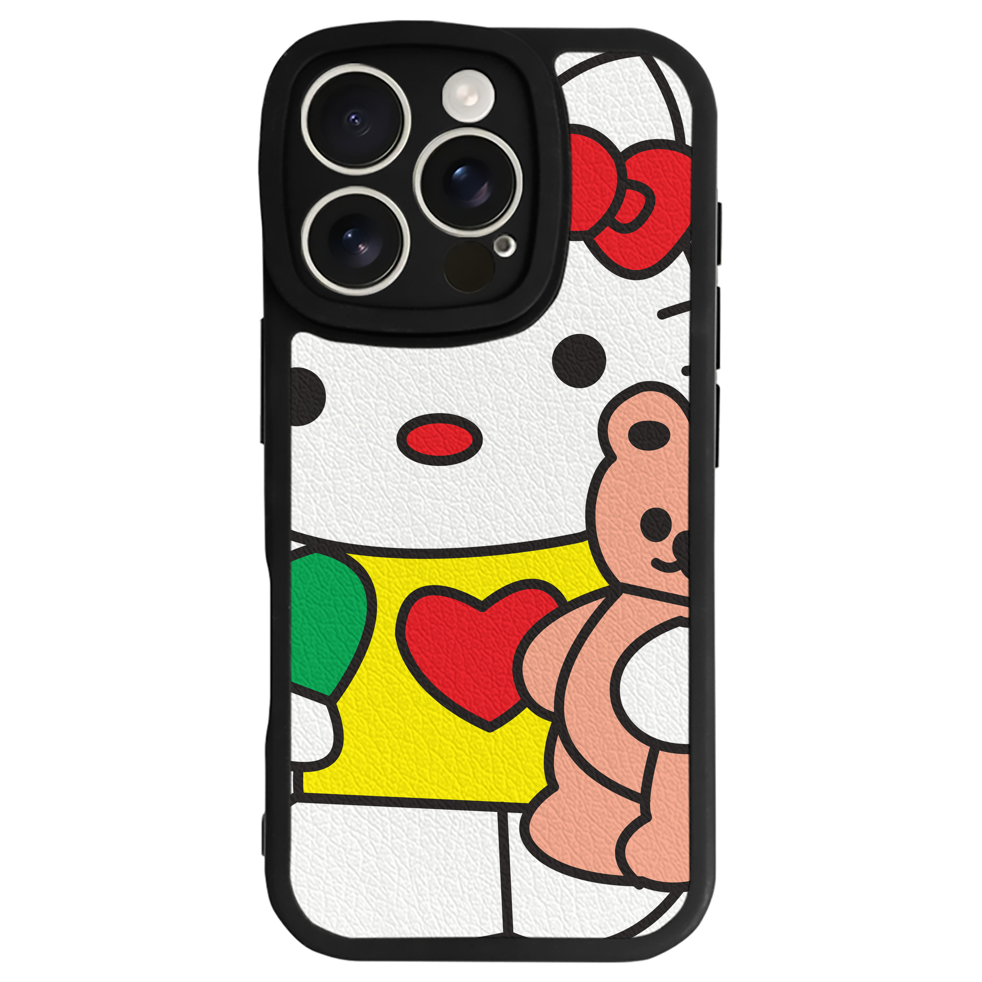 （画像用） Hello Kitty ハローキティ 【iPhone 16シリーズ対応】シリコンスマホケース（レザー調） 材質：シリコン